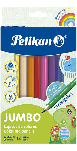 Pelikan 30330306 Lápices De Colores Triangular Jumbo Con 12