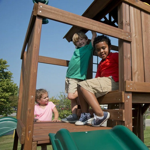 Casa De Madera, Niños Resbaladilla Tobogan Diversion Juego