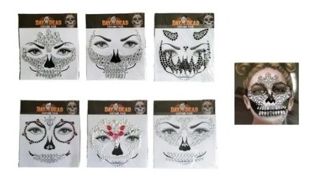 Kit 12 Pzs Pedrería Maquillaje Fantasía Catrina Halloween | Meses sin intereses Kit 12 Pzs Pedrería Maquillaje Fantasía Catrina Halloween | Meses sin intereses