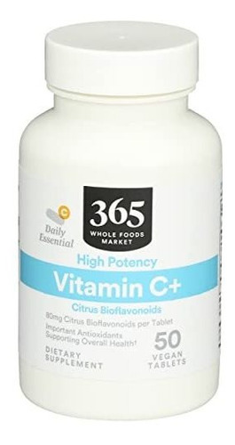 Vitamina C 365, Alta Potencia, 50 Tabletas.