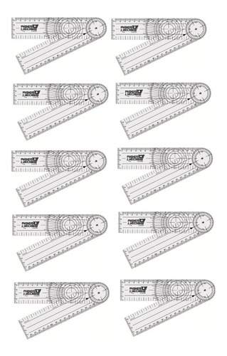 Kit C/ 10 Goniômetro Grande Fisioterapia Membros Articular