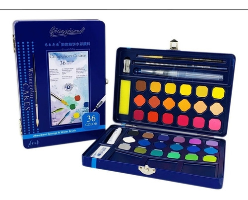 Kit De Acuarelas Solidas Giorgione Profesional 36colores