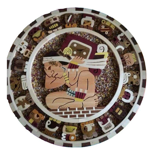 Calendario Maya 27cm Con Maderas Preciosas De Colores