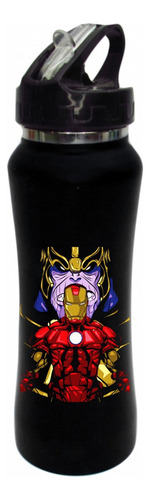 Termo Pitillo Iron Man Thanos Botilito Negro 650ml Xgv