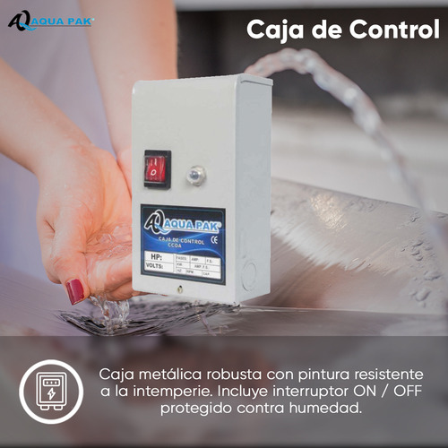 Caja De Control Aqua Pak Ccqa 3/4230 Para Bomba Sumergible / 3/4 Hp 0.55kw 230v (monofásico) / Caja De Control Para Motor Sumergible Monofásico