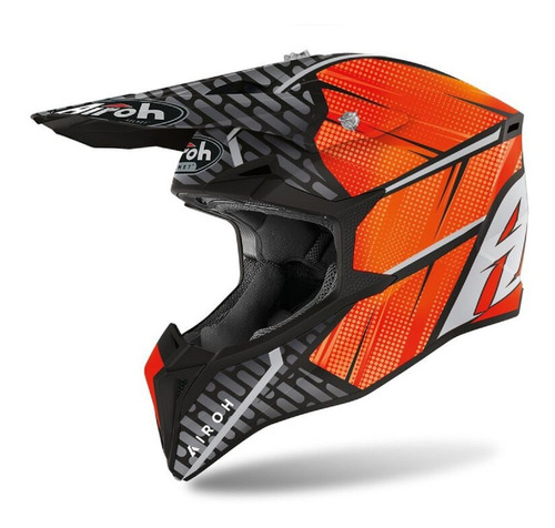 Casco Airoh Cross Wraap Idol Naranja Mate 1330grs