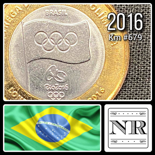 Brasil - Bandera Olimpica - Rio 2016 - Año 2012 - 1 Real