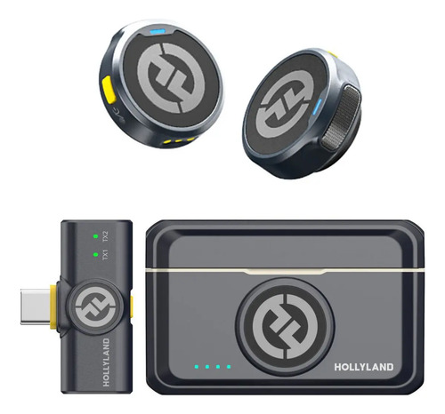 Hollyland Microfone Sem Fio Duplo Lark M2 Usb-c Para iPhone Cor Preto
