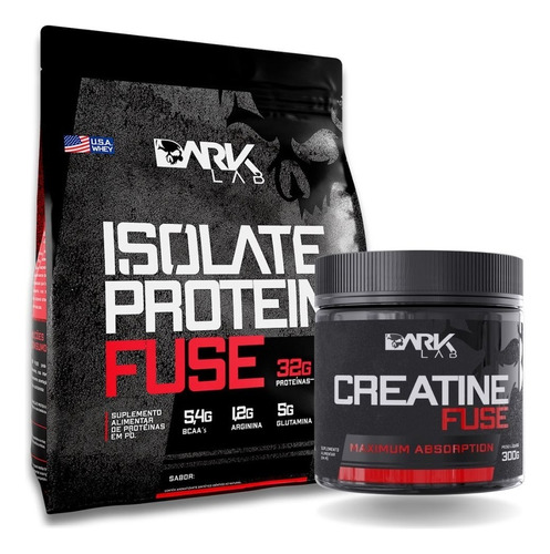 Whey Isolate Protein 900g + Creatina Fuse 300g Dark Lab Sabor Chocolate