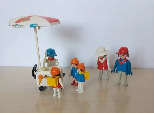 Lote Playmobil Sorveteiro Crianças Bonecos Geobra Trol