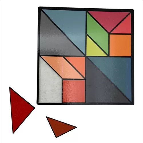 Jogo Tangram + Dama Com Caixa resinada 20X20 3MM - LF Sublimação - Atacado  da Sublimação