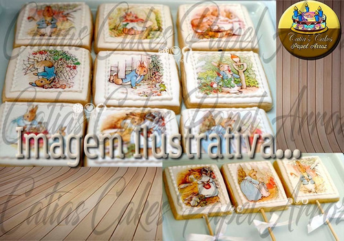 Páscoa Coelho Papel De Arroz Biscoito 35 Unidades 3,8 Cm