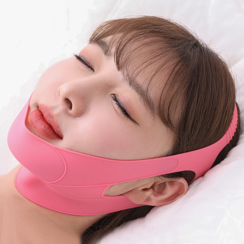 Una Máscara De Estiramiento Facial, Cinturón De Estiramiento