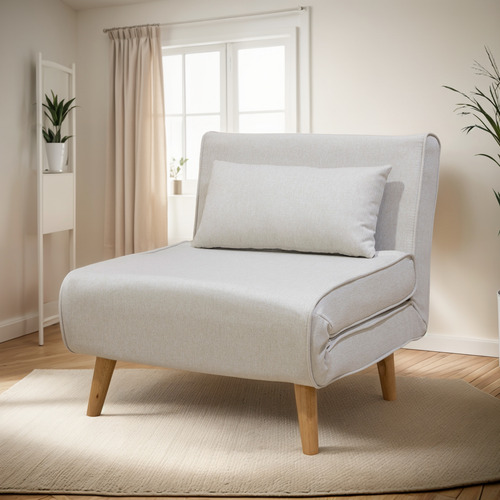 Sofá Cama Individual Sillon Reclinable Comodo Moderno Lino