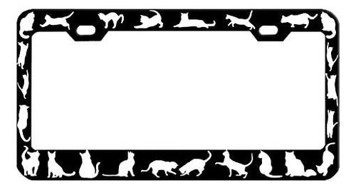 Cats Metal Heavy License Pleat Frame Car Tag Hold (blac...