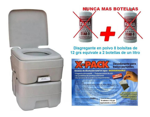 Inodoro Quimico 20 L A Piston Full + Arnes +disgreganpolvo