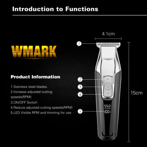 Máquina Wmark C24 De Cabelo E Pezinho Profissional