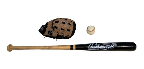 Imagen 2 de 7 de Kit Beisbol Adulto Manopla Bat Y Pelota Palomares Fpx