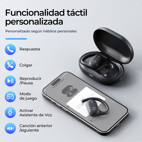 Audífonos Inalámbricos Deportivos Bluetooth App Con Ganchos