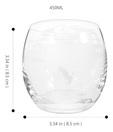Juego De Vasos De Vidrio Transparente 450 Ml 2 Piezas Mapa M