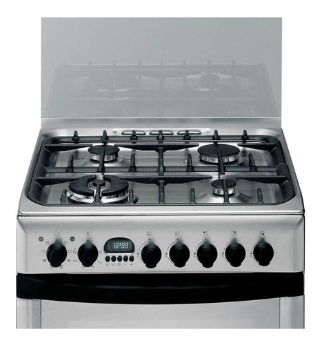 Imagen 2 de 3 de Cocina Ariston CX660S P6 a gas/eléctrica 4 hornallas acero inoxidable 220V puerta con visor