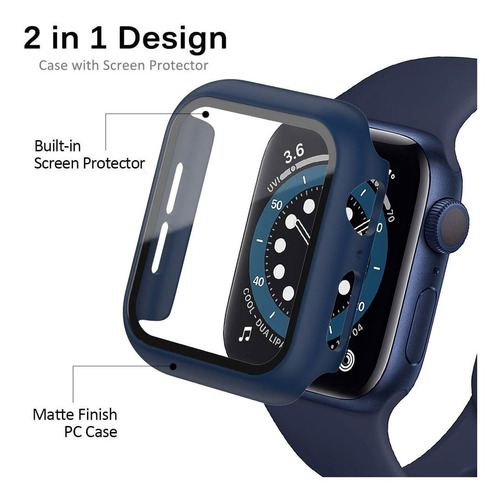 Funda Case Protector Con Mica @ Apple Watch Serie 7 41 45mm 