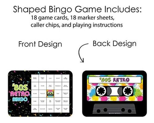 Dot Of 80s Retro - Bar Bingo Cards And Markers - Totalmente