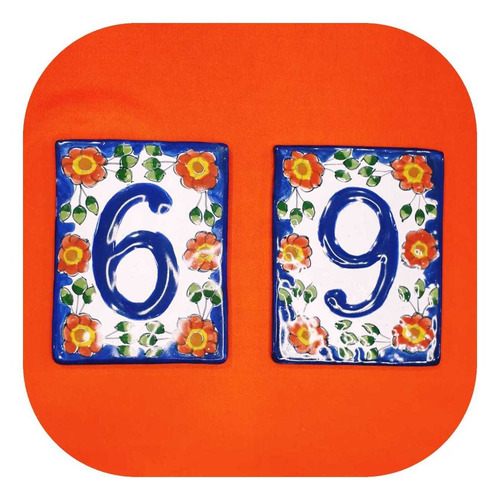 Imagen 2 de 3 de Número Placa 3 Pzas De Talavera Poblana Color De Casa Nlp