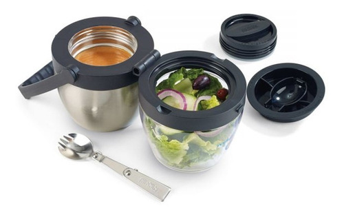 Termo Thermos 2 En 1 Liquidos Comida 7 Hs Acero Inoxidable