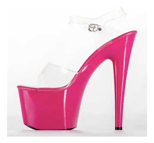 Zapatillas De Pole Dance Transparentes Con Plataforma Rosa