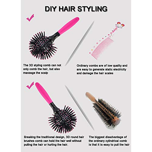 Cepillos De Pelo Redondos 3d Aaiffey Para Mujer, Secado Con