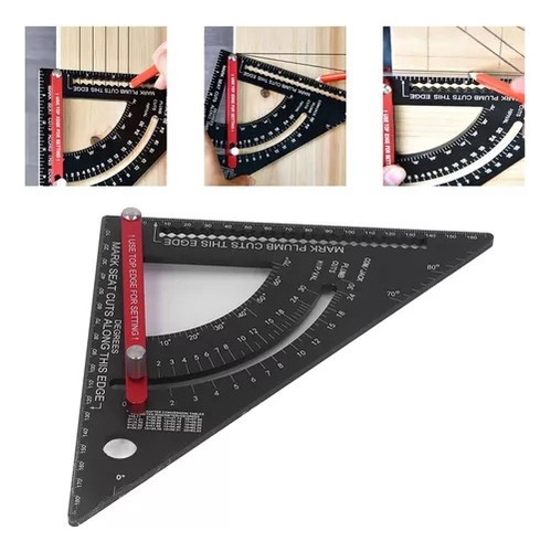 Regla Triangular For Carpintería Con Goniómetro Ajustable A