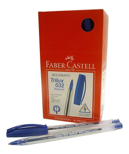 Imagen 1 de 1 de Boligrafo Faber Castell Trilux 032 Azul X50