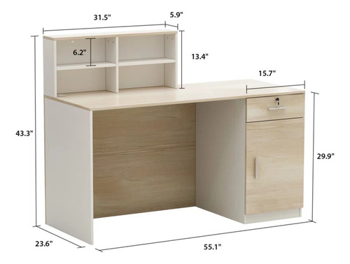 Escritorio / Counter Para Recepción Moderno Mike 140cm