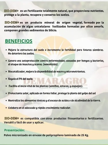Imagen 6 de 6 de S I O - D E M+, Diatomeas, Micronizado - 25 Kg (promo 12+1)