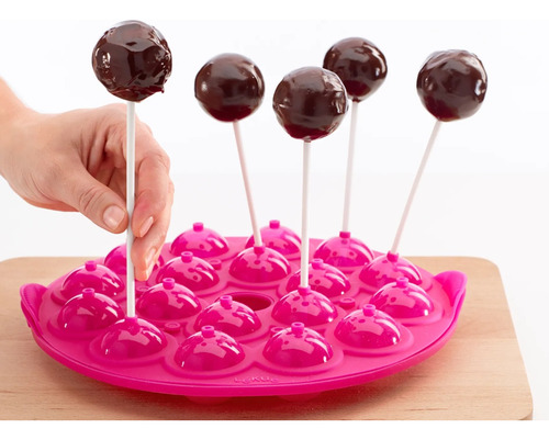 Molde De Silicona Cake Pops Lekue Profesional De 18 Esferas
