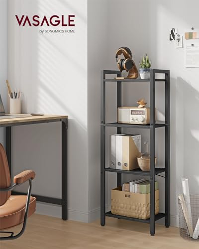 Estante De Libros Alto De 4 Niveles Vasagle, Librero Con Arm