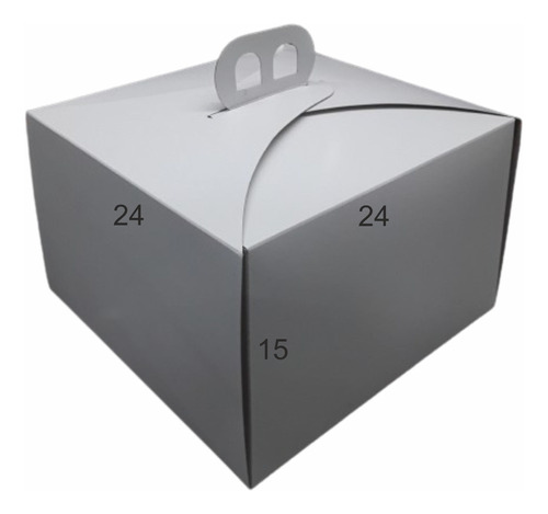 Caja Torta Blanca 24x24x15 Con Interior Marrón (pack X 10)
