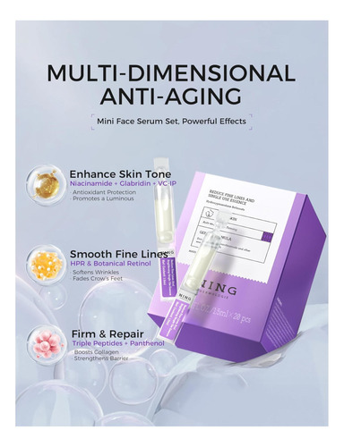 Ning Dermologie Peptides Serum Para Rosto Com Retinol, Para