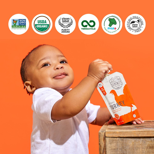 Serenity Kids Pavo Camote,calabaza Y Remolacha Orgánicos 6pz