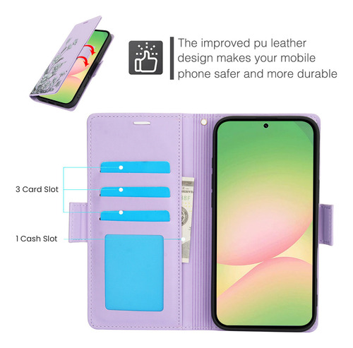 Funda De Piel Tipo Cartera Con Tapa Para Samsung Galaxy A56 A36 A26 A16 A06