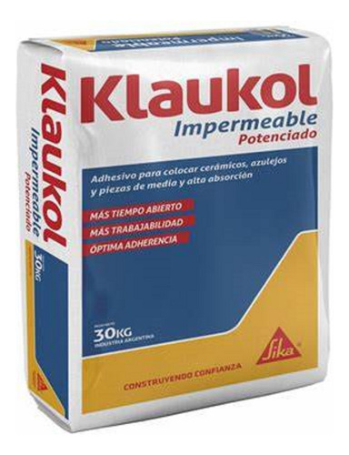 Klaukol Impermeable Potenciado X Bolsa De 30kg Para Ceramica