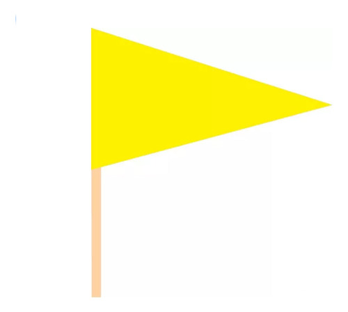 Kit Com 10 Unidades De Bandeirinhas Triangulares Amarela