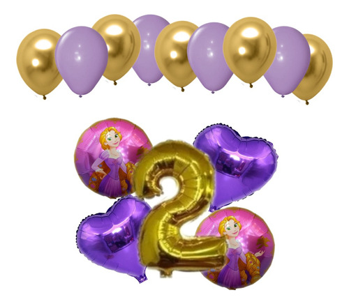 Pack Globos Rapunzel X 15 Globos