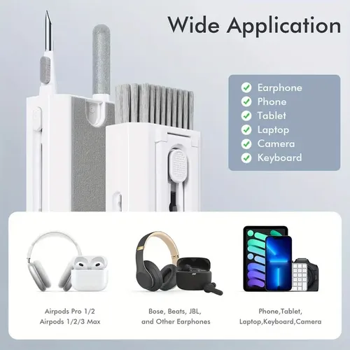 Kit 8 En 1 Limpiador Teclado Auriculares Pantalla Pc Celular