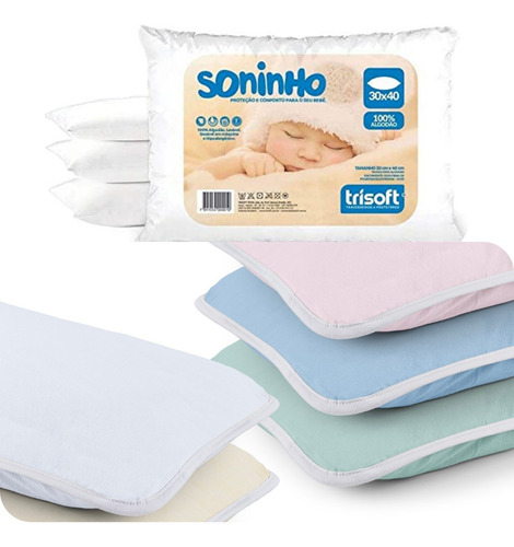 Travesseiro Para Bebe Anti Alérgico Mini Macio Fofo + Fronha