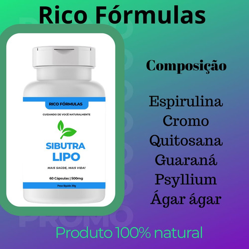 Sibutralipo Redutor De Medidas 60 Cápsulas De 500mg Sem Sabor