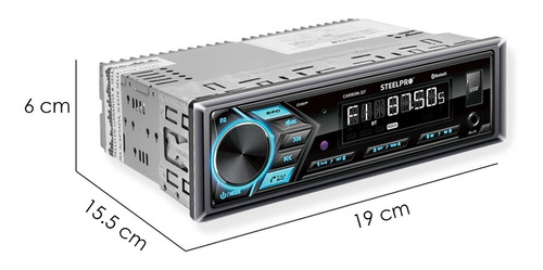 Imagen 6 de 7 de Estereo Para Auto Bluetooth Usb Con Par Bocinas 6.5 Steelpro