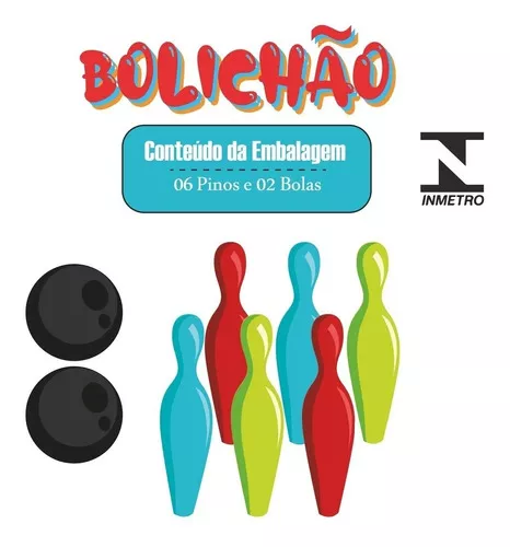 Jogo Boliche Infantil Com 6 Pinos E 2 Bolas De Brinquedo Colorido