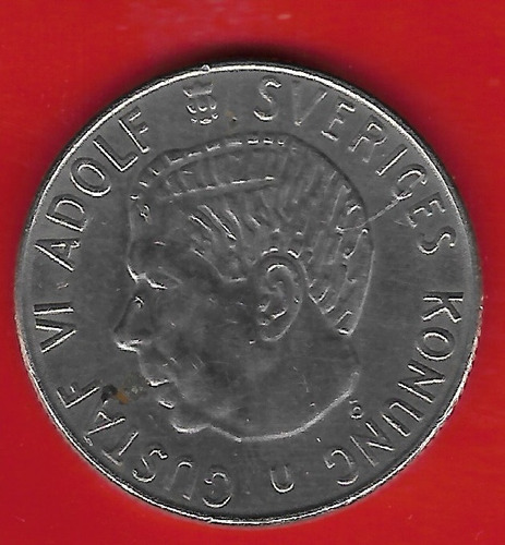 !!! Moneda Suecia   1971 1 Corona Gustaf Vi Imperdible !!!